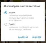 seleccionar visibilidad
