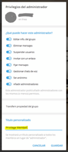 gestión de privilegios