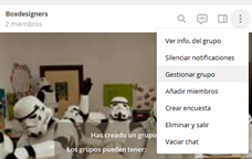 gestionar grupo